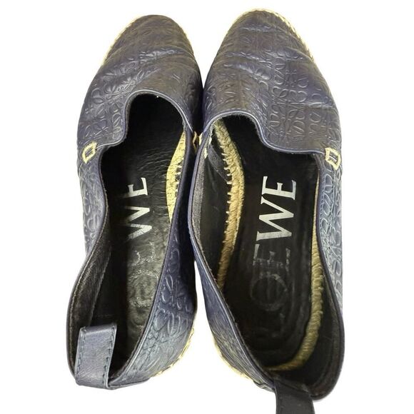 Loewe Men’s Leather Espadrilles Black Slip-On Shoes EU 44 US 11 Logo Flat main image 6
